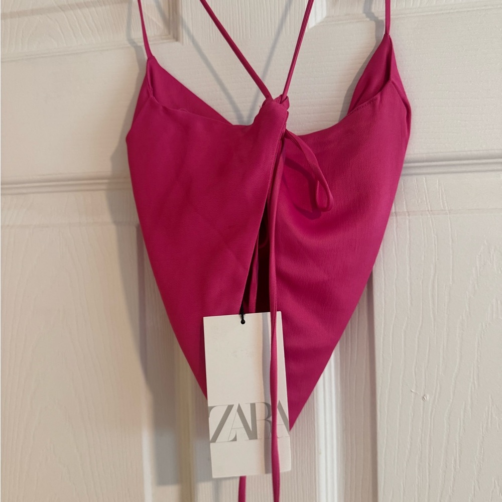 NWT Zara Hot Pink Crop Top